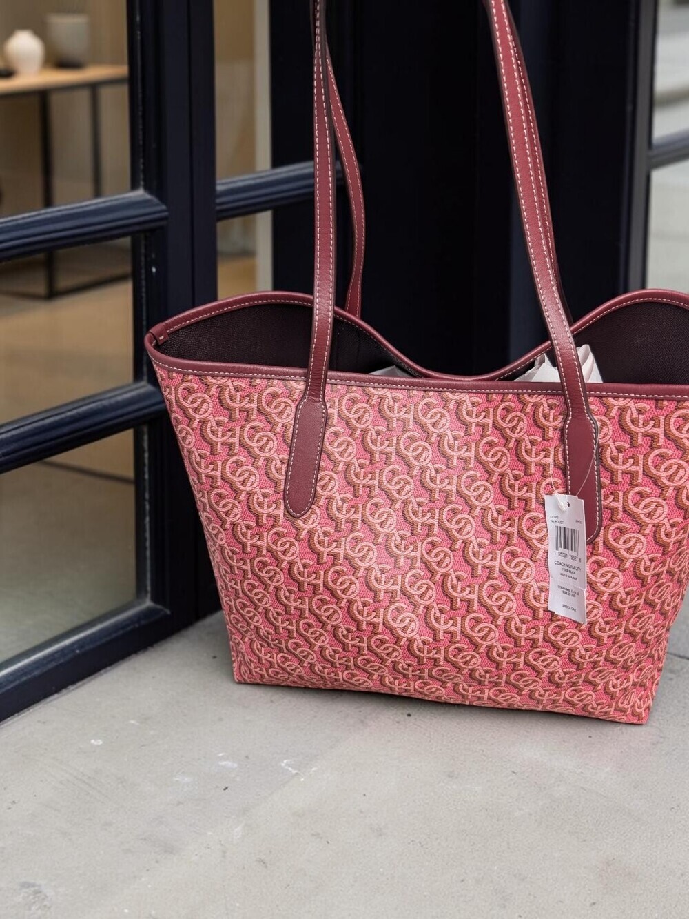 Coach Monogram City Tote Bag in Rouge Pink (CF342) (NWT)